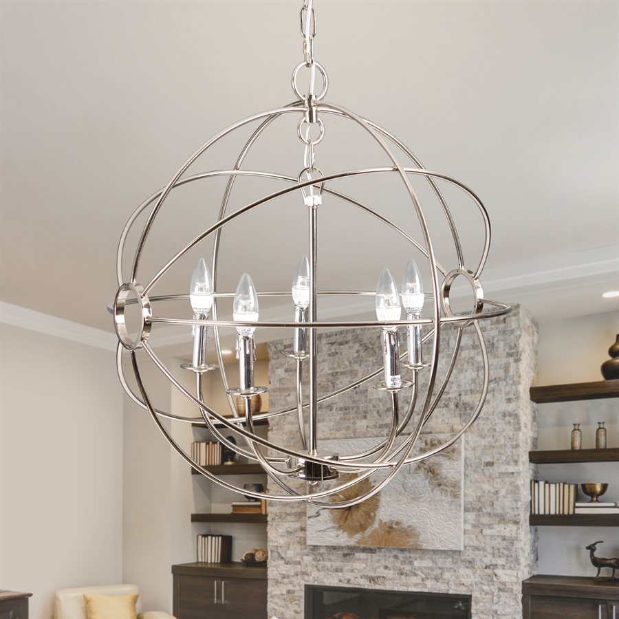 Silver globe outlet chandelier