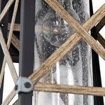 1 Light Exterior in Black & Gold Finish with Clear Seeded Glass