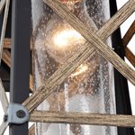 1 Light Exterior in Black & Gold Finish with Clear Seeded Glass