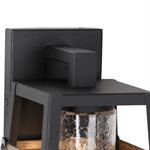 1 Light Exterior in Black & Gold Finish with Clear Seeded Glass