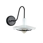 1 Light Exterior in Black & Glossy White Finish