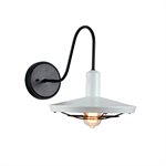 1 Light Exterior in Black & Glossy White Finish