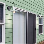 1 Light Exterior in Black & Glossy White Finish