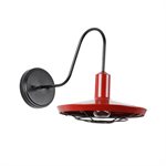 1 Light Exterior in Black & Cherry Red Finish
