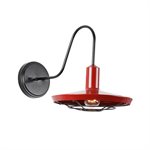 1 Light Exterior in Black & Cherry Red Finish