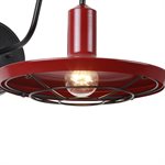 1 Light Exterior in Black & Cherry Red Finish