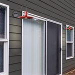 1 Light Exterior in Black & Cherry Red Finish