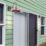 1 Light Exterior in Black & Cherry Red Finish