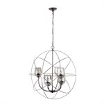 6 Light Retro Orb Chandelier in Black
