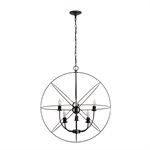 6 Light Retro Orb Chandelier in Black
