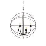 6 Light Retro Orb Chandelier in Black