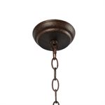 6 Light Chrystal Chandelier in Rustic Brown