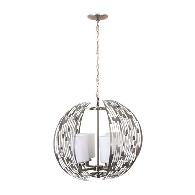 4-Light Contemporary Chandelier in Brushed Nickel 4-Light Contemporary Chandelier in Brushed Nickel