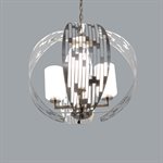 4-Light Contemporary Chandelier in Brushed Nickel