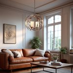 4-Light Contemporary Chandelier in Brushed Nickel