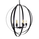 6 Light Chandelier in Matte Black Finish