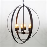 6 Light Chandelier in Matte Black Finish