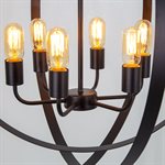 6 Light Chandelier in Matte Black Finish