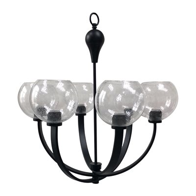 6 Light Chandelier in Matte Black Finish