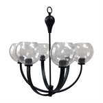 6 Light Chandelier in Matte Black Finish