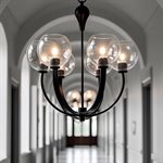 6 Light Chandelier in Matte Black Finish