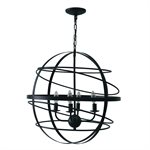 4 Light Chandelier in Matte Black Finish