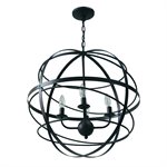 4 Light Chandelier in Matte Black Finish