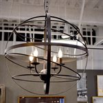 4 Light Chandelier in Matte Black Finish