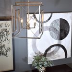 4 Light Chandelier in Brush Nickel Finish