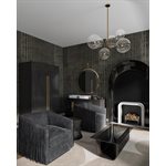 6 Light Chandelier in Antique Brass Finish