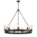 9 Light Chandelier in Black Finish