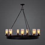 9 Light Chandelier in Black Finish