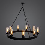 9 Light Chandelier in Black Finish