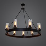9 Light Chandelier in Black Finish