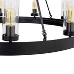 9 Light Chandelier in Black Finish
