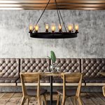 9 Light Chandelier in Black Finish