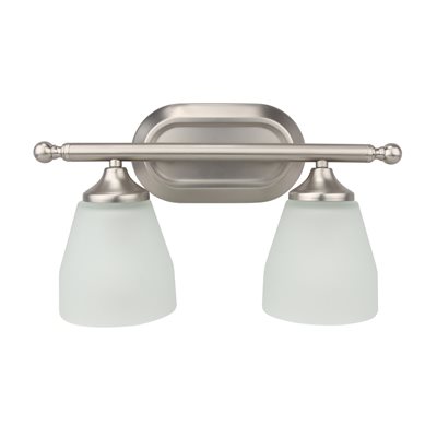 2 Light Vanity in Satin Nickel Finish 2 Light Vanity in Satin Nickel Finish