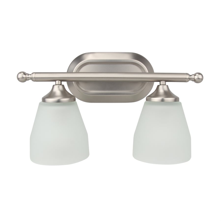 2 Light Vanity in Satin Nickel Finish