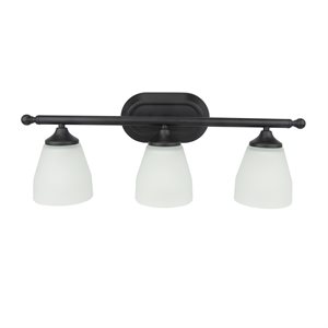 3 Light Vanity in Flat Black Finish