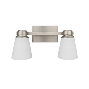 2 Light Vanity in Brushed Nickel Finish