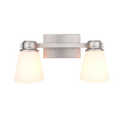 2 Light Vanity in Brushed Nickel Finish
