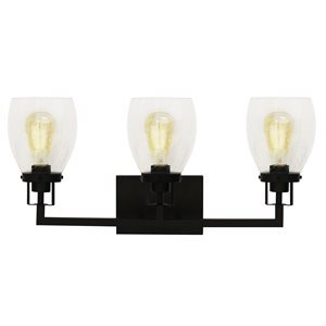 3 Light Vanity in Matte Black Finish