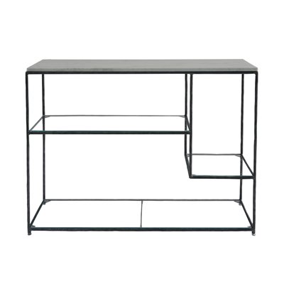 Akira Console with Marble, Glass, and Steel Forged Iron