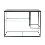 Akira Console with Marble, Glass, and Steel Forged Iron