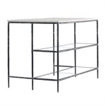 Akira Kitchen Island with Marble, Glass, and Steel Forged Iron