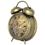 Aged Bronze and Brass Gears Table Clock