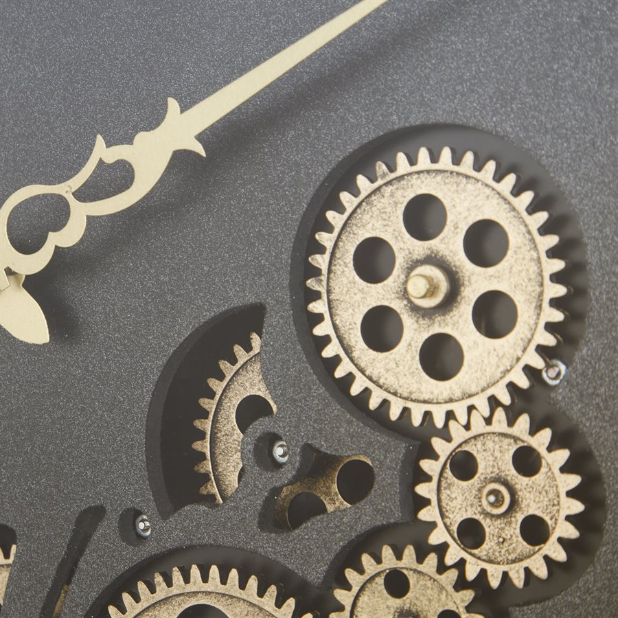 Black Round Gear Clock