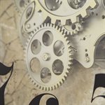 Gold Round Gear Clock