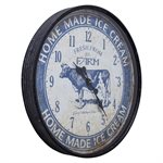 Ice Cream Farm Blue Wall Clock