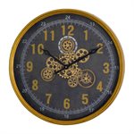 Dark Round Gear Clock